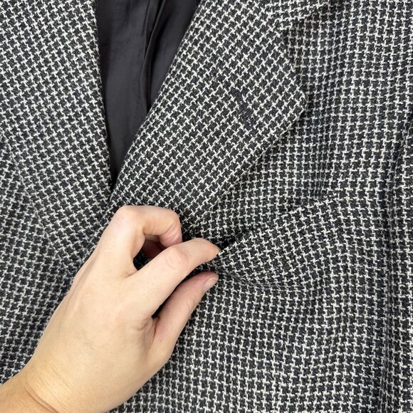 Ermenegildo Zegna Italy Blazer Jacket 42R Wool Cashmere Houndstooth Sport Coat - Picture 3 of 16